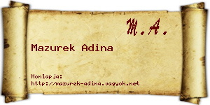 Mazurek Adina névjegykártya